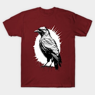 Crow Black and White Splash T-Shirt